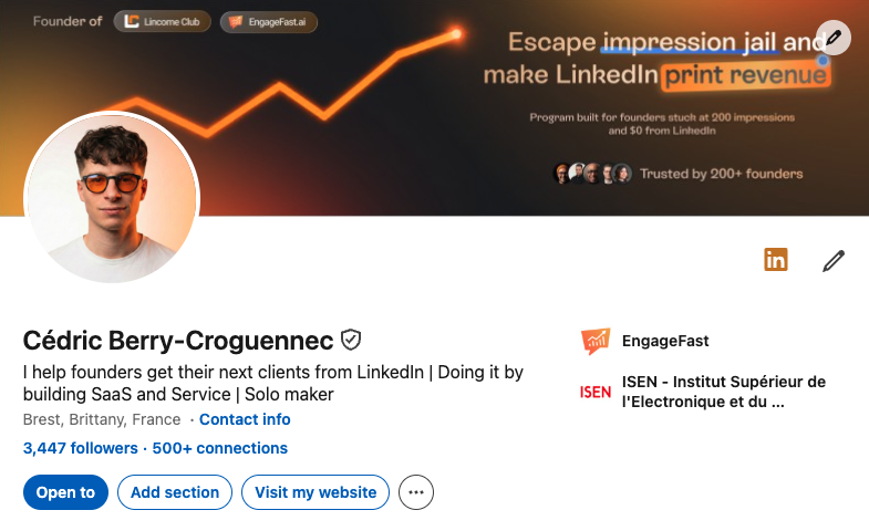 LinkedIn profile example